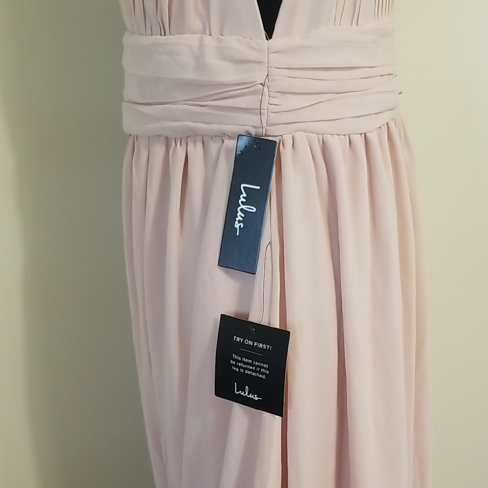 NWT Lulus Heavenly Hues Blush Pink Maxi Dress Elegant Formal Special Occasion XL - Picture 10 of 14